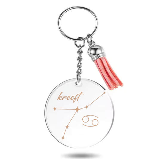 Sleutelhanger met sterrenbeeld Kreeft en sterrenstelsel