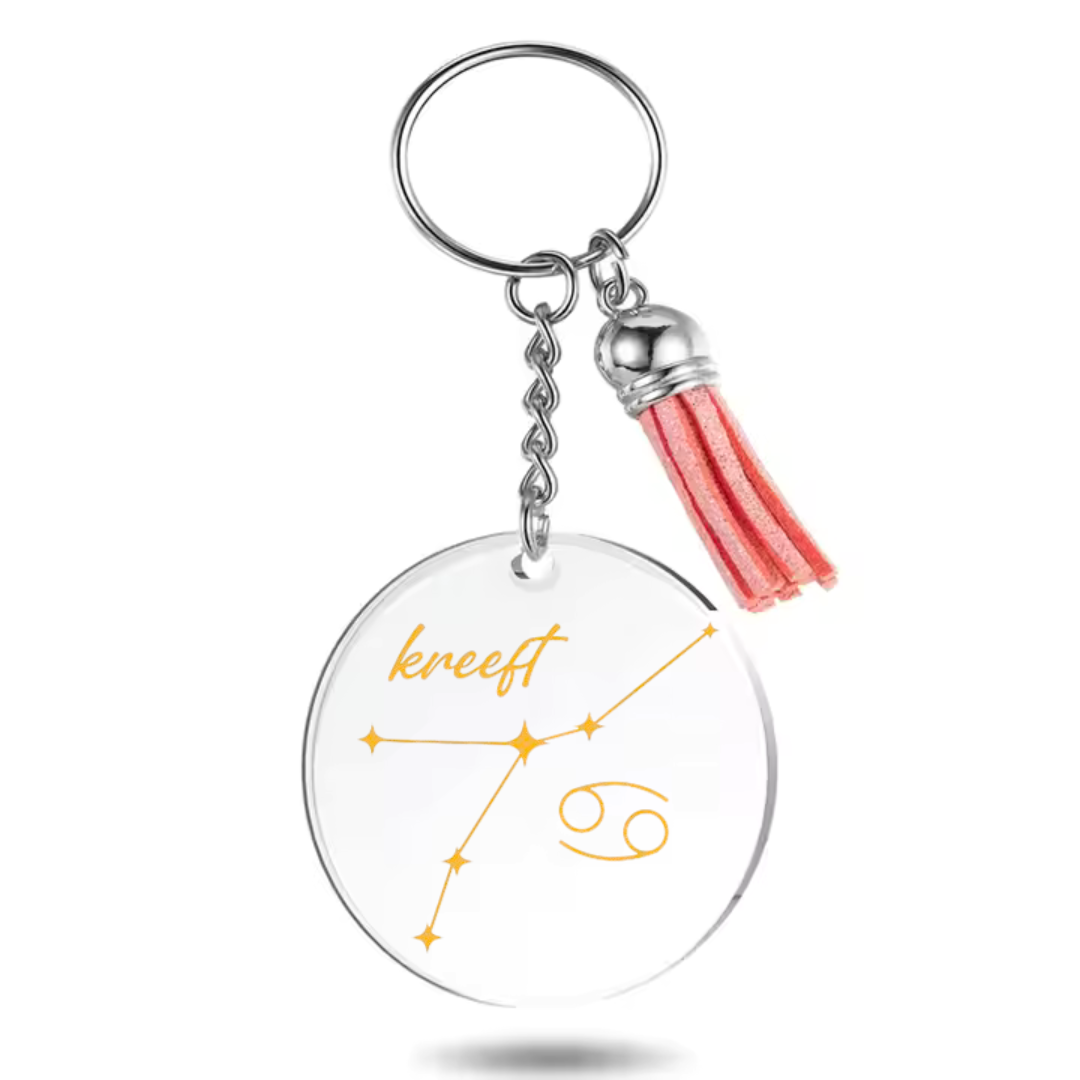 Sleutelhanger met sterrenbeeld Kreeft en sterrenstelsel