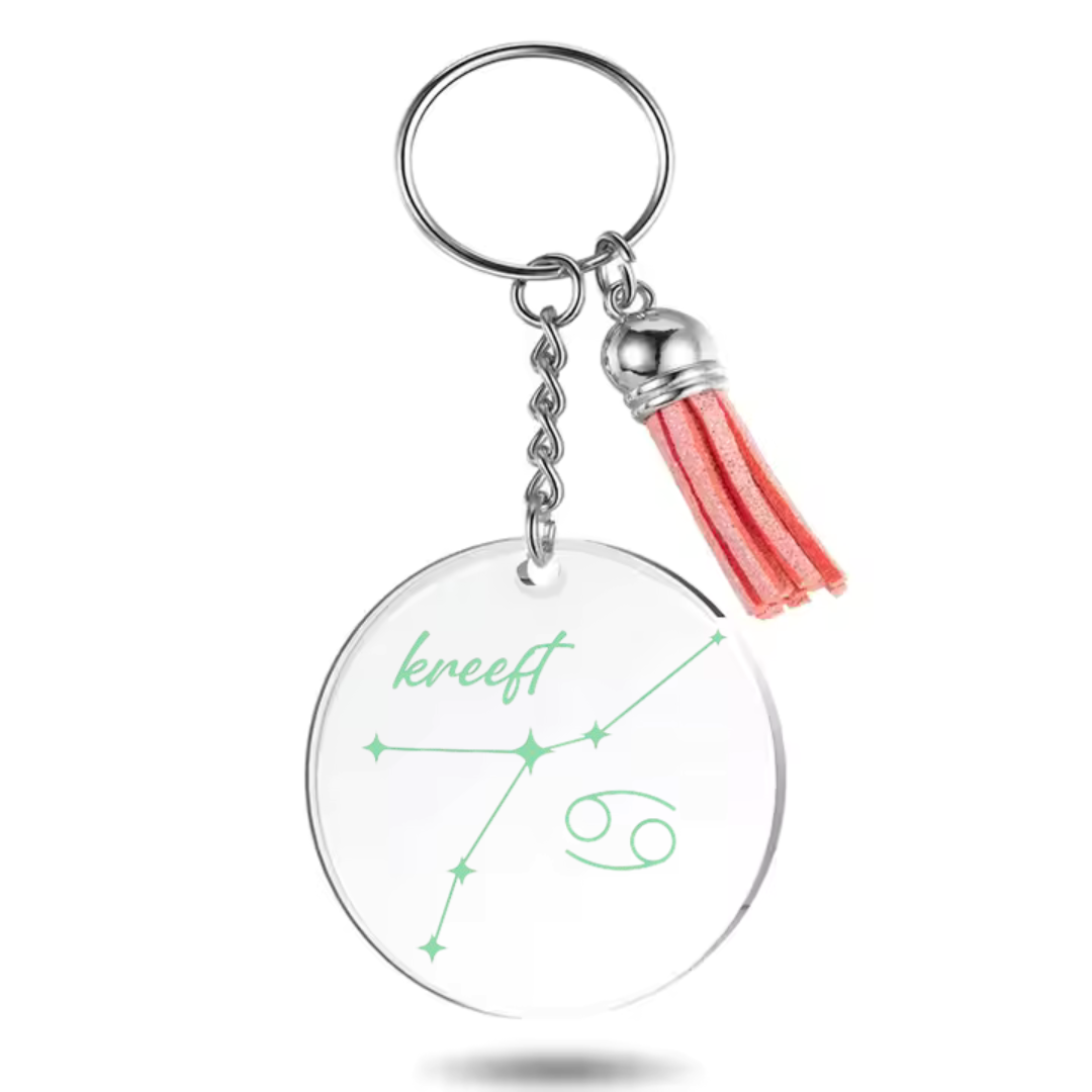 Sleutelhanger met sterrenbeeld Kreeft en sterrenstelsel