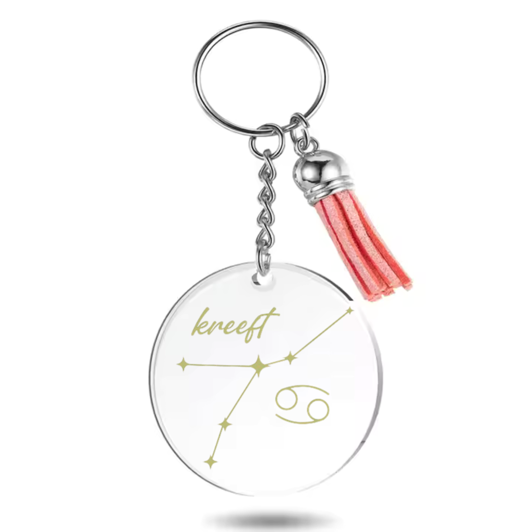 Sleutelhanger met sterrenbeeld Kreeft en sterrenstelsel