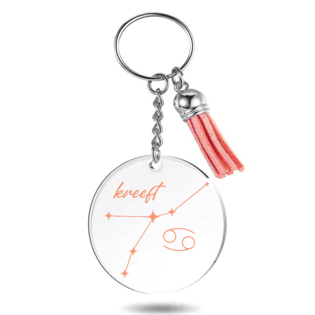 Sleutelhanger met sterrenbeeld Kreeft en sterrenstelsel