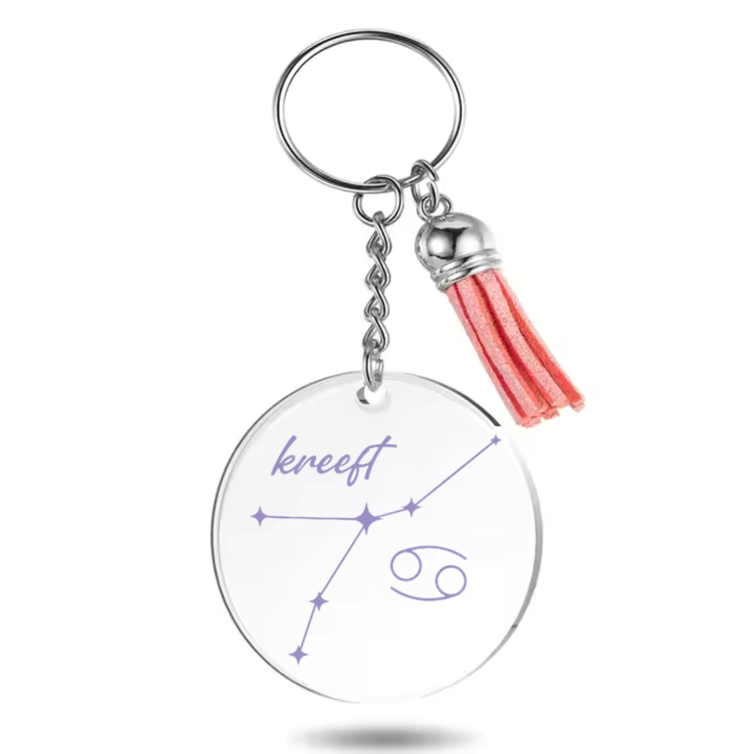 Sleutelhanger met sterrenbeeld Kreeft en sterrenstelsel