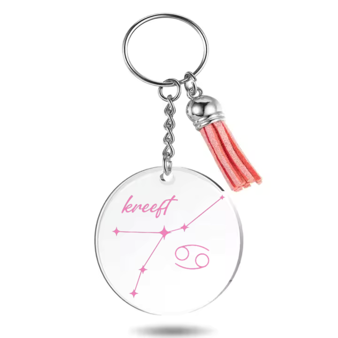 Sleutelhanger met sterrenbeeld Kreeft en sterrenstelsel