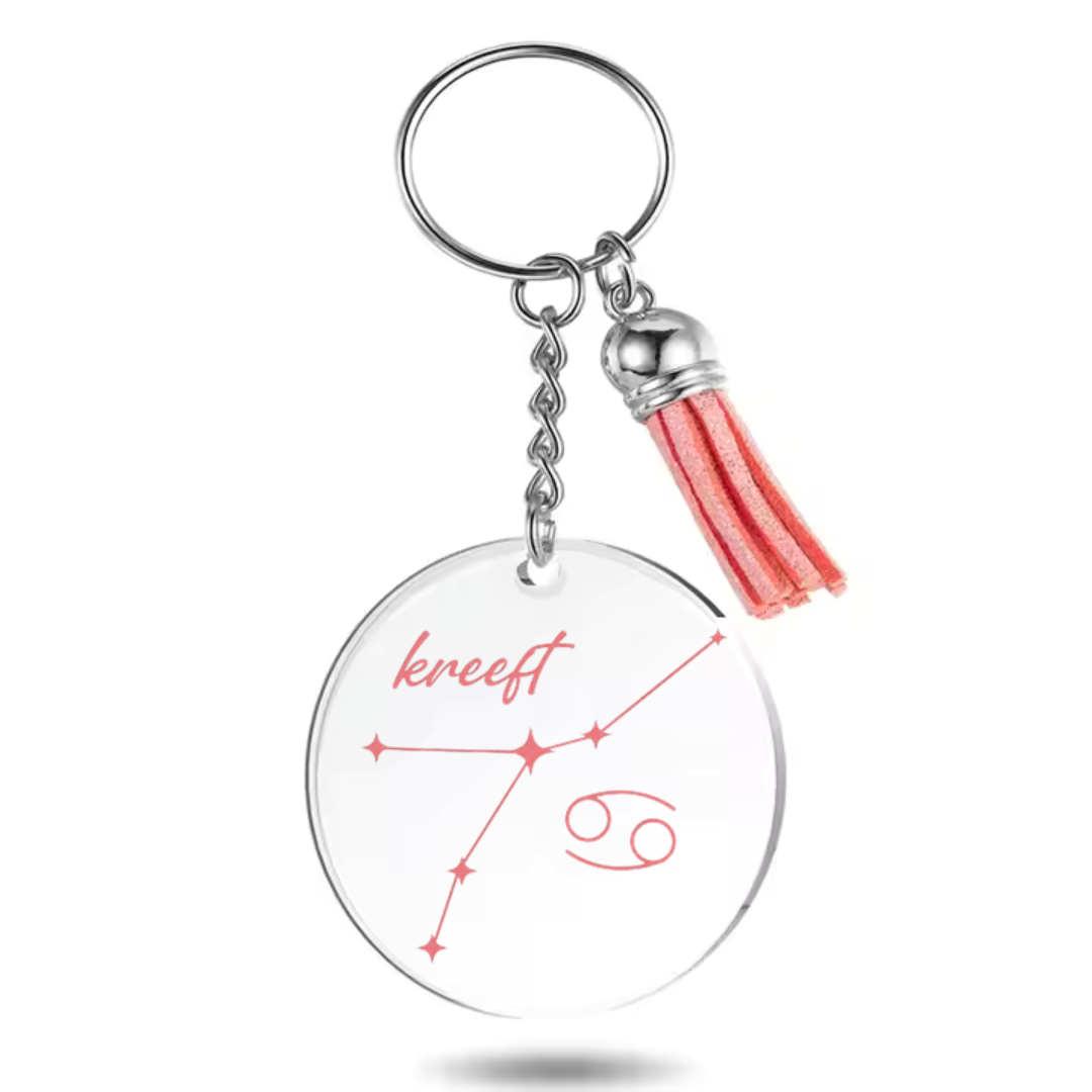 Sleutelhanger met sterrenbeeld Kreeft en sterrenstelsel