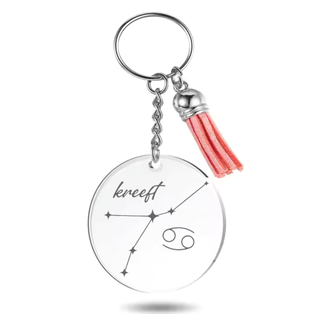 Sleutelhanger met sterrenbeeld Kreeft en sterrenstelsel