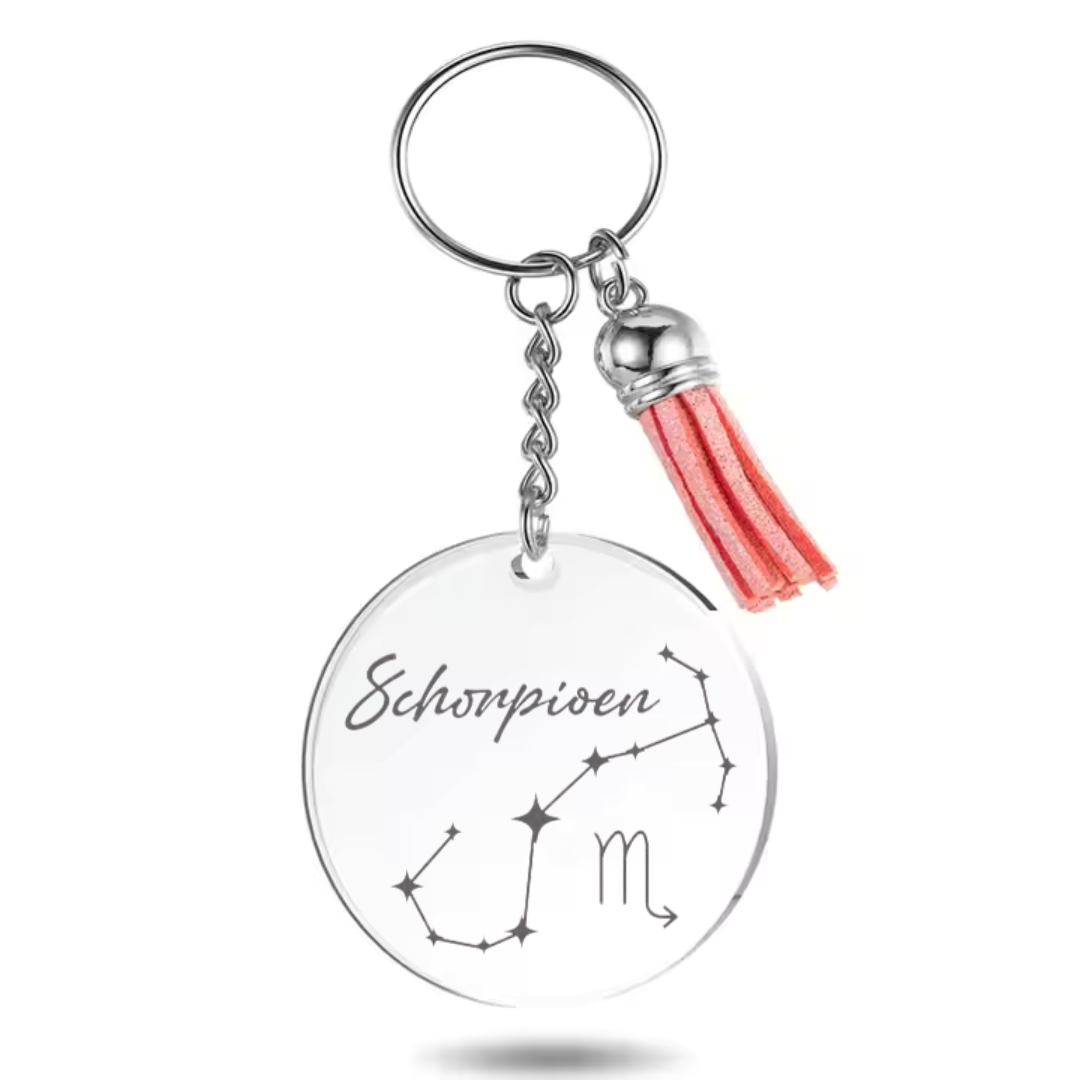 sleutelhanger met sterrenbeeld Schorpioen met stereenstelsel