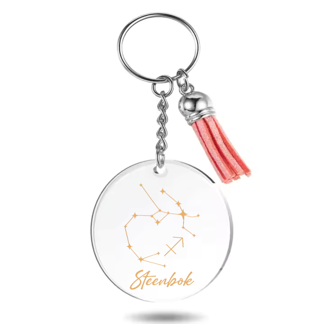 Sleutelhanger met sterrenbeeld Steenbok met sterrenstelsel