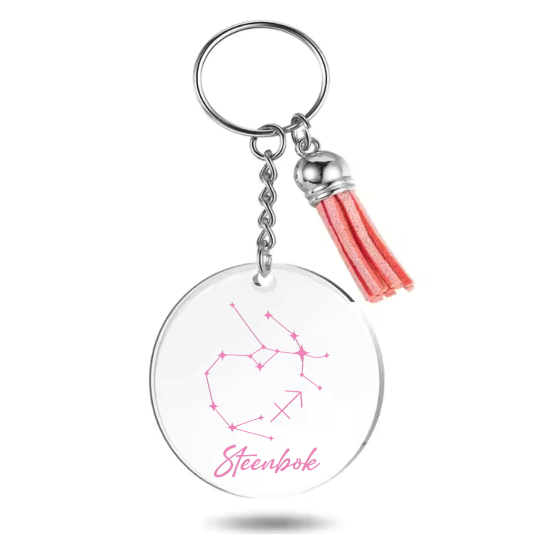 Sleutelhanger met sterrenbeeld Steenbok met sterrenstelsel