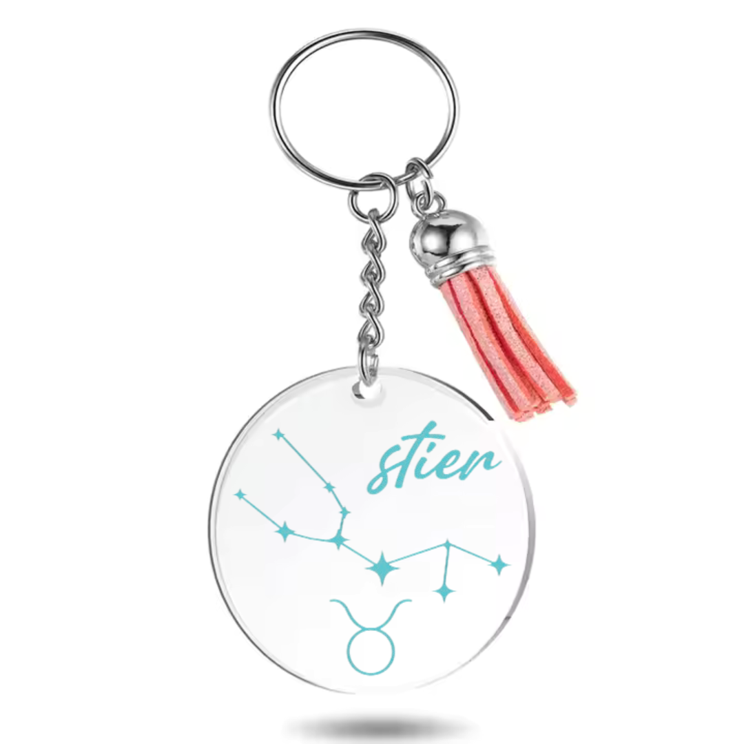 Sleutelhanger met sterrenbeeld Stier en sterrenstelsel