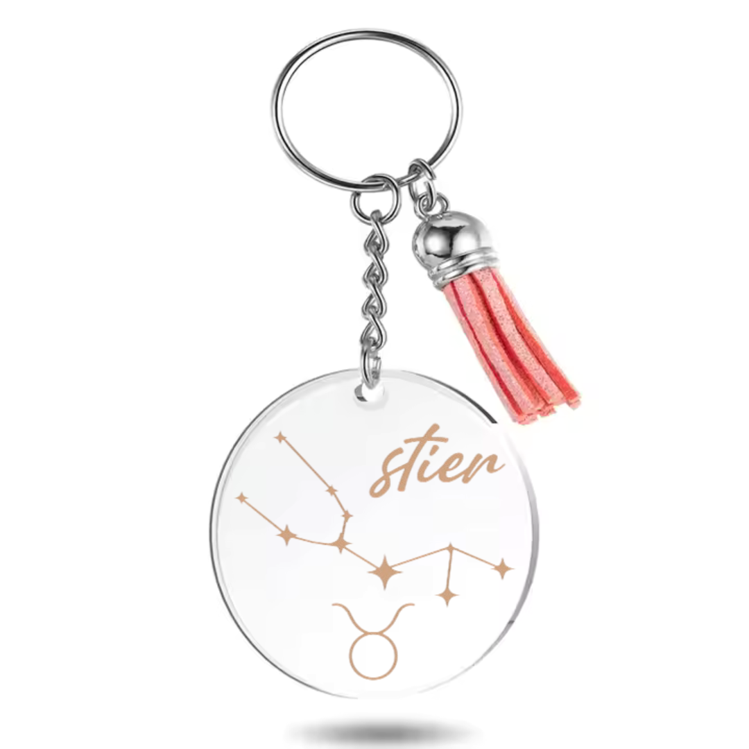 Sleutelhanger met sterrenbeeld Stier en sterrenstelsel