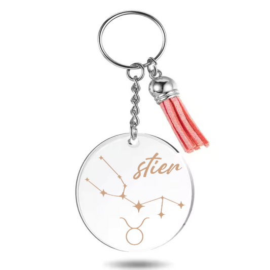 Sleutelhanger met sterrenbeeld Stier en sterrenstelsel