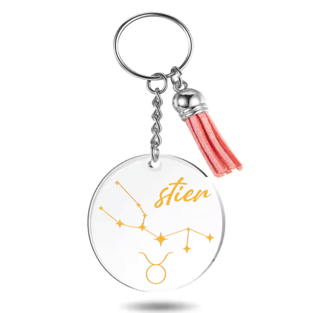 Sleutelhanger met sterrenbeeld Stier en sterrenstelsel