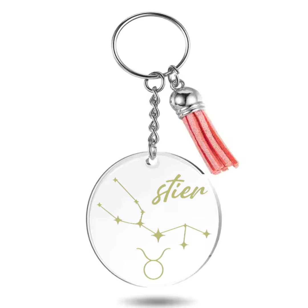 Sleutelhanger met sterrenbeeld Stier en sterrenstelsel
