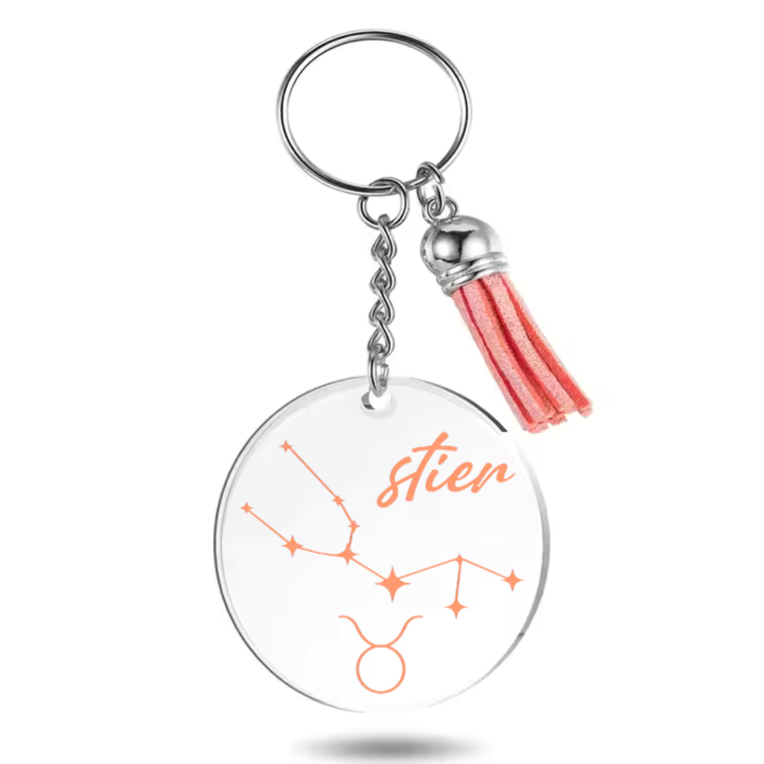 Sleutelhanger met sterrenbeeld Stier en sterrenstelsel