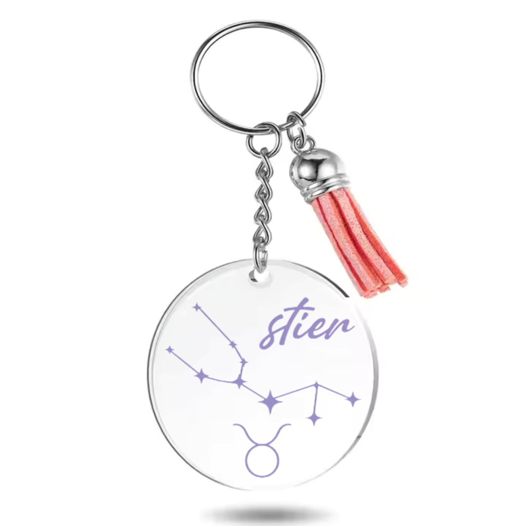 Sleutelhanger met sterrenbeeld Stier en sterrenstelsel