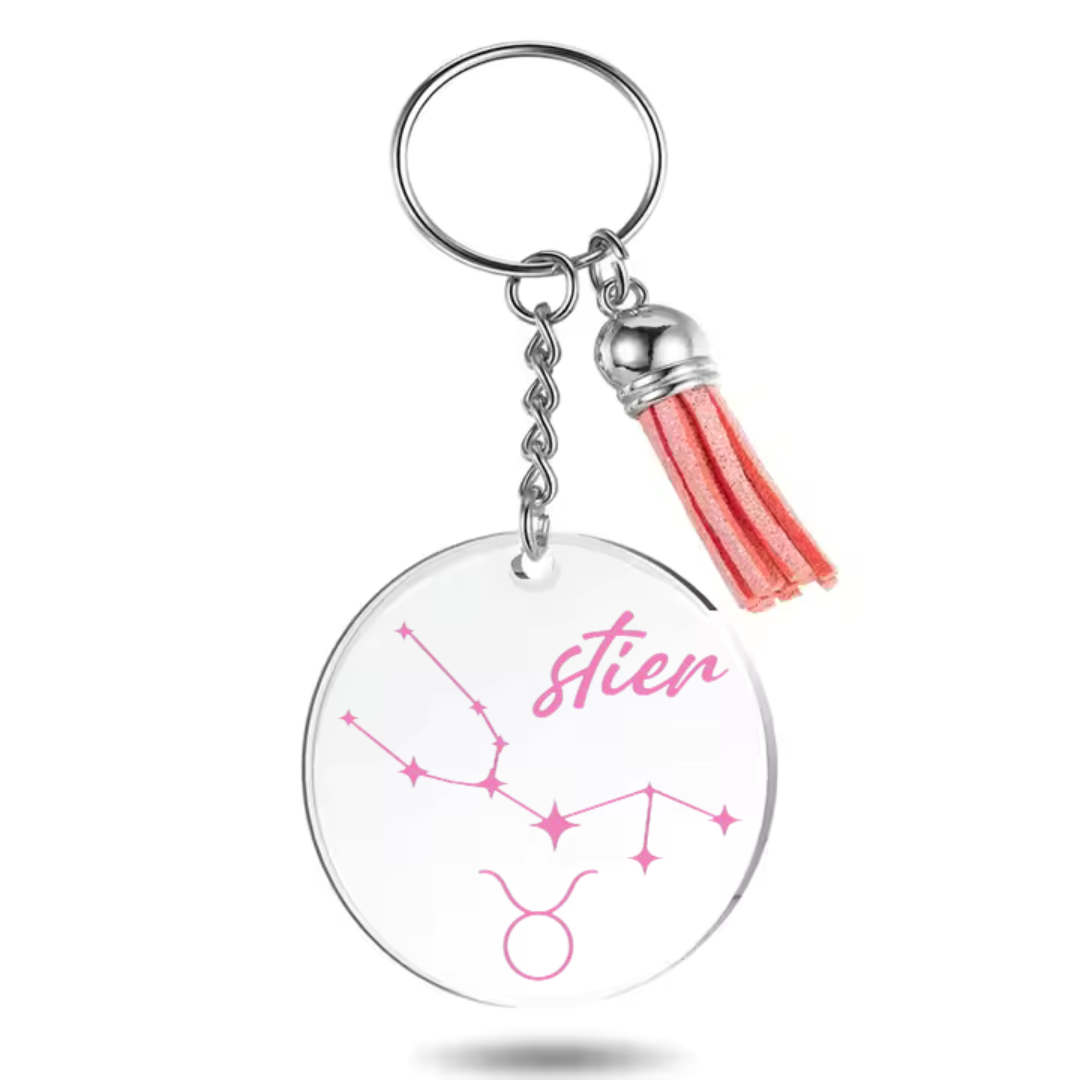 Sleutelhanger met sterrenbeeld Stier en sterrenstelsel