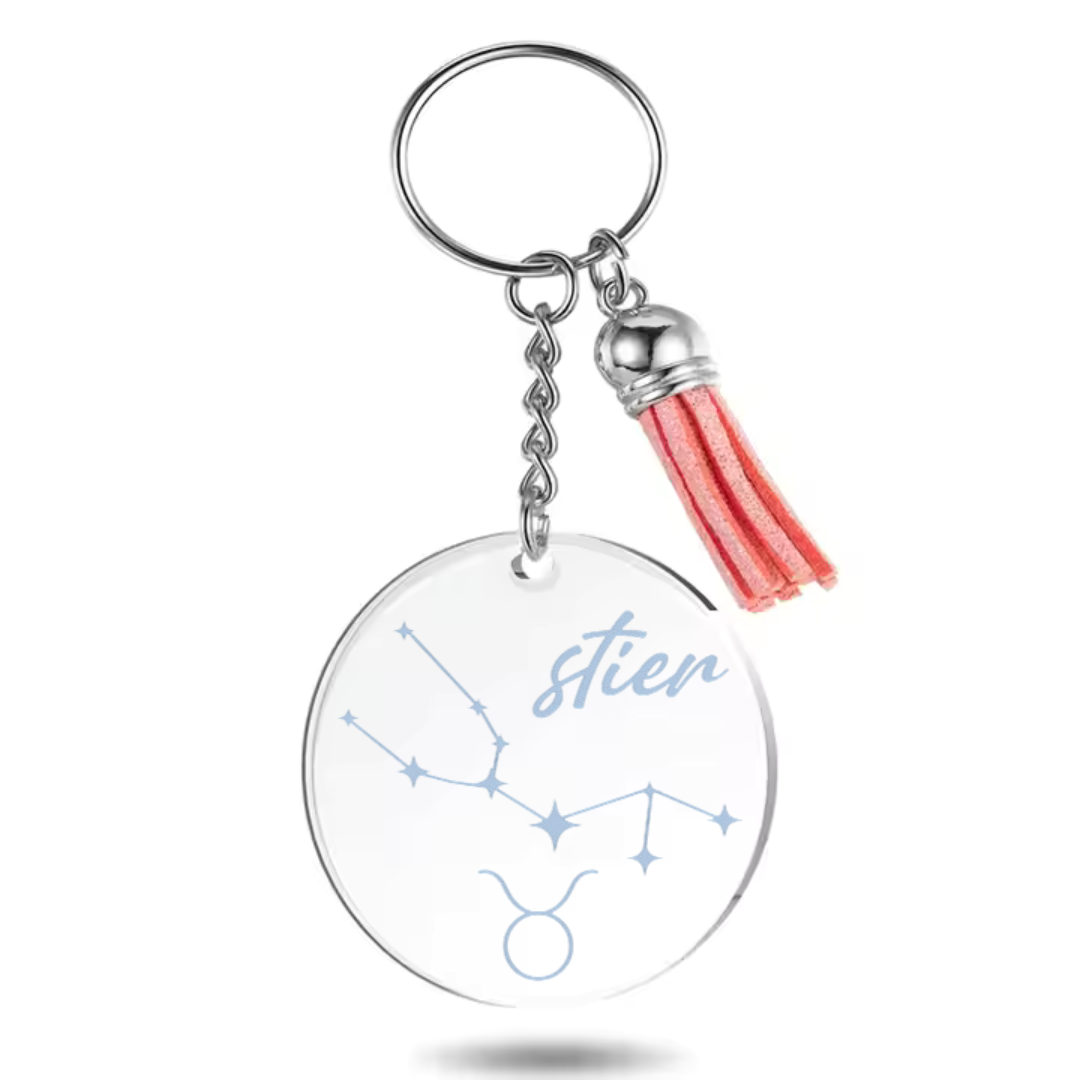 Sleutelhanger met sterrenbeeld Stier en sterrenstelsel