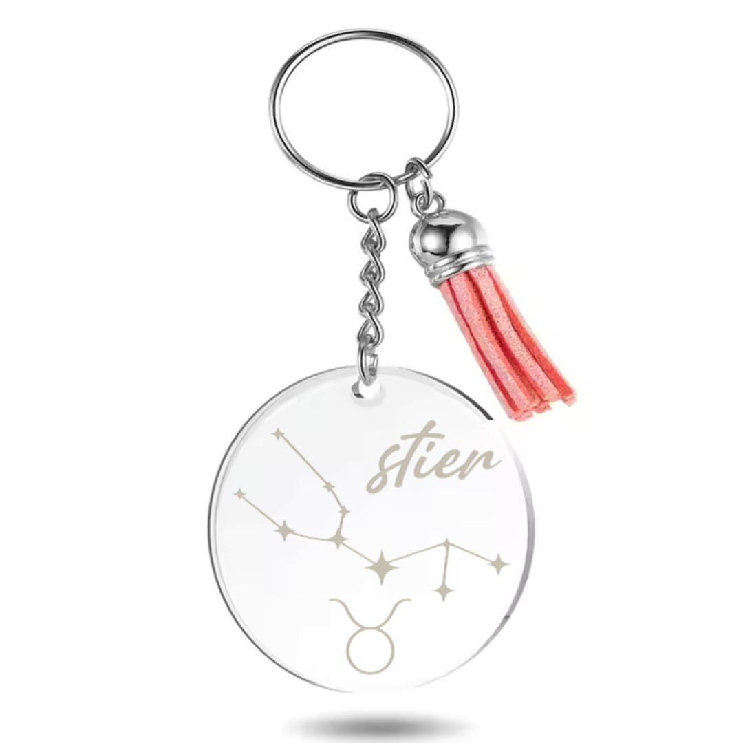 Sleutelhanger met sterrenbeeld Stier en sterrenstelsel