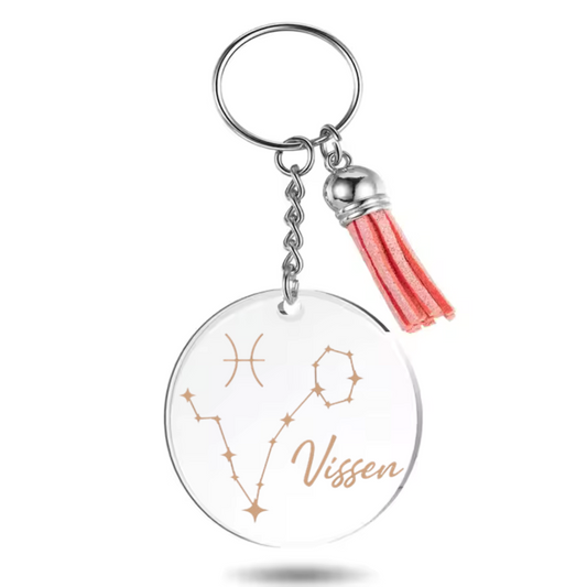 Sleutelhanger met sterrenbeeld Vissen en sterrenstelsel