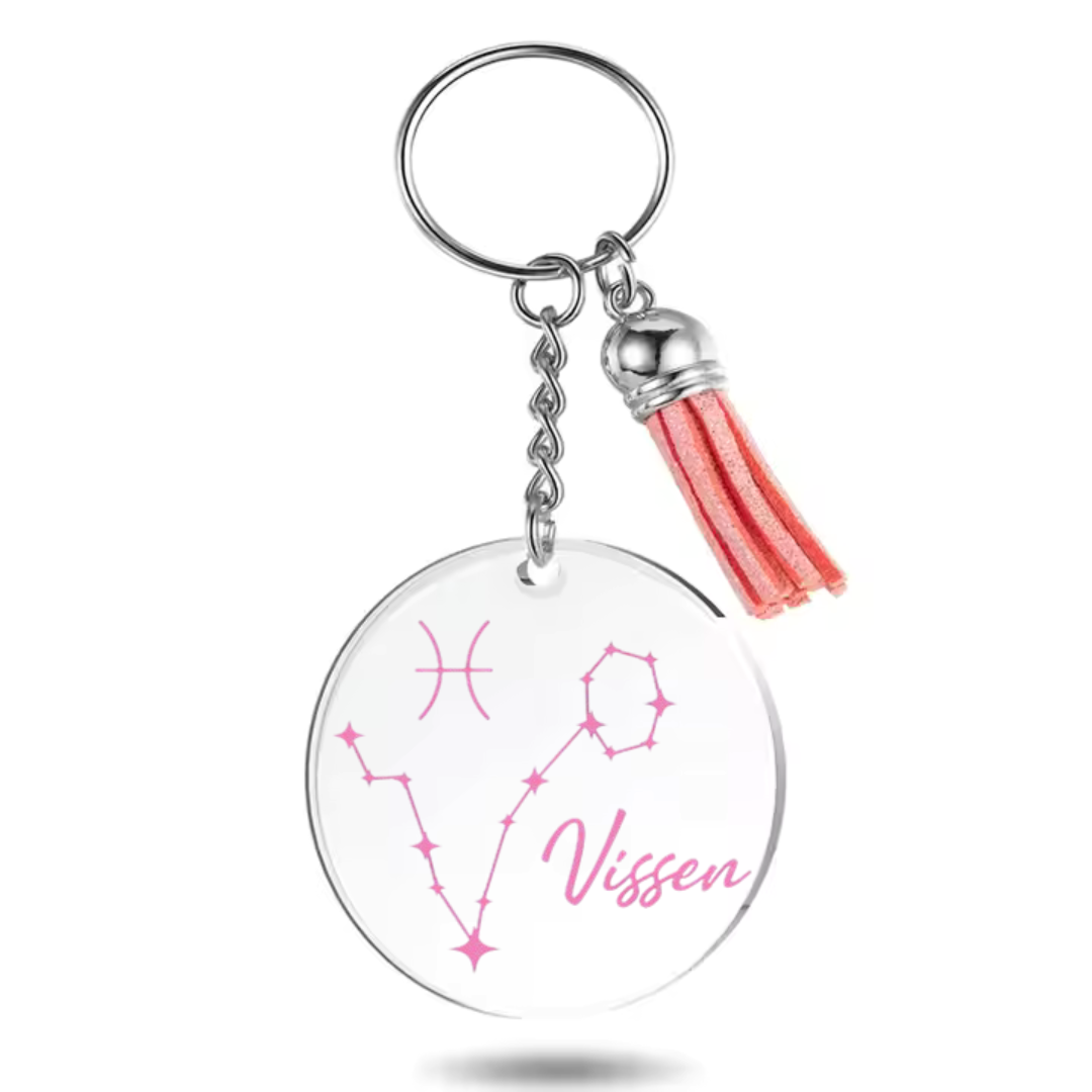 Sleutelhanger met sterrenbeeld Vissen en sterrenstelsel