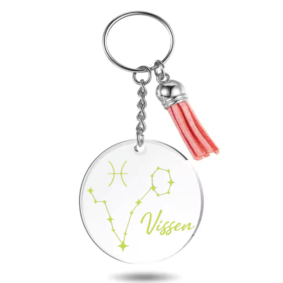Sleutelhanger met sterrenbeeld Vissen en sterrenstelsel
