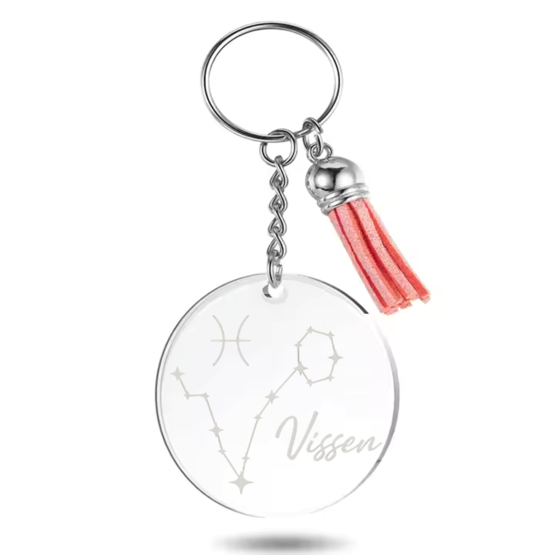 Sleutelhanger met sterrenbeeld Vissen en sterrenstelsel