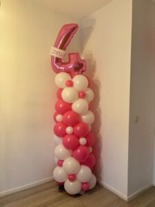 luxe ballonnenpilaar met cijfer top 1,70